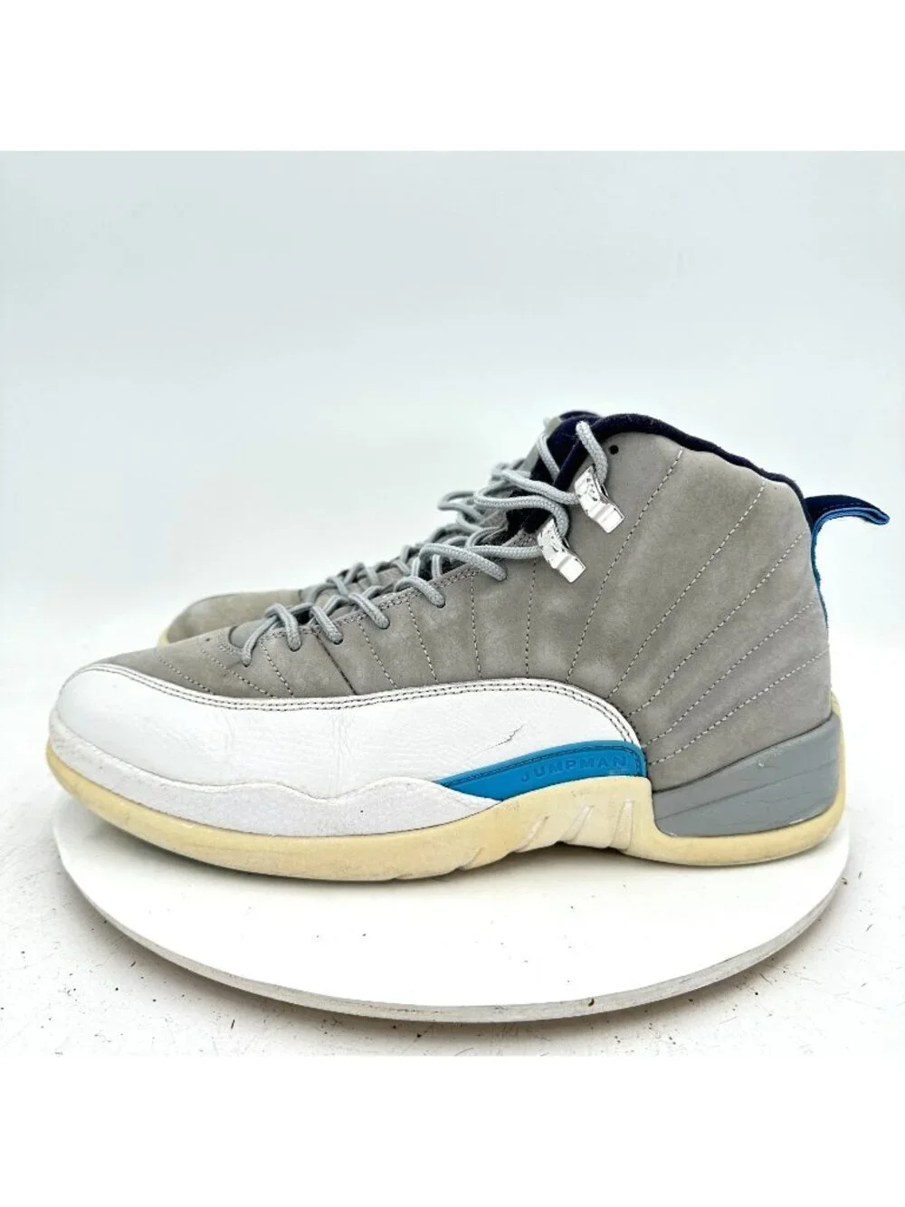 Nike Air Jordan 12 Retro Men Size 10.5 130690-007 Grey University Blue Shoes